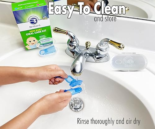 Miniatura 8 de Brilliant Wipe N Brush by Baby Buddy, cepillo de dientes de silicona, limpiador para bebés de 4 a 16 meses de edad, uso con toallita dental,