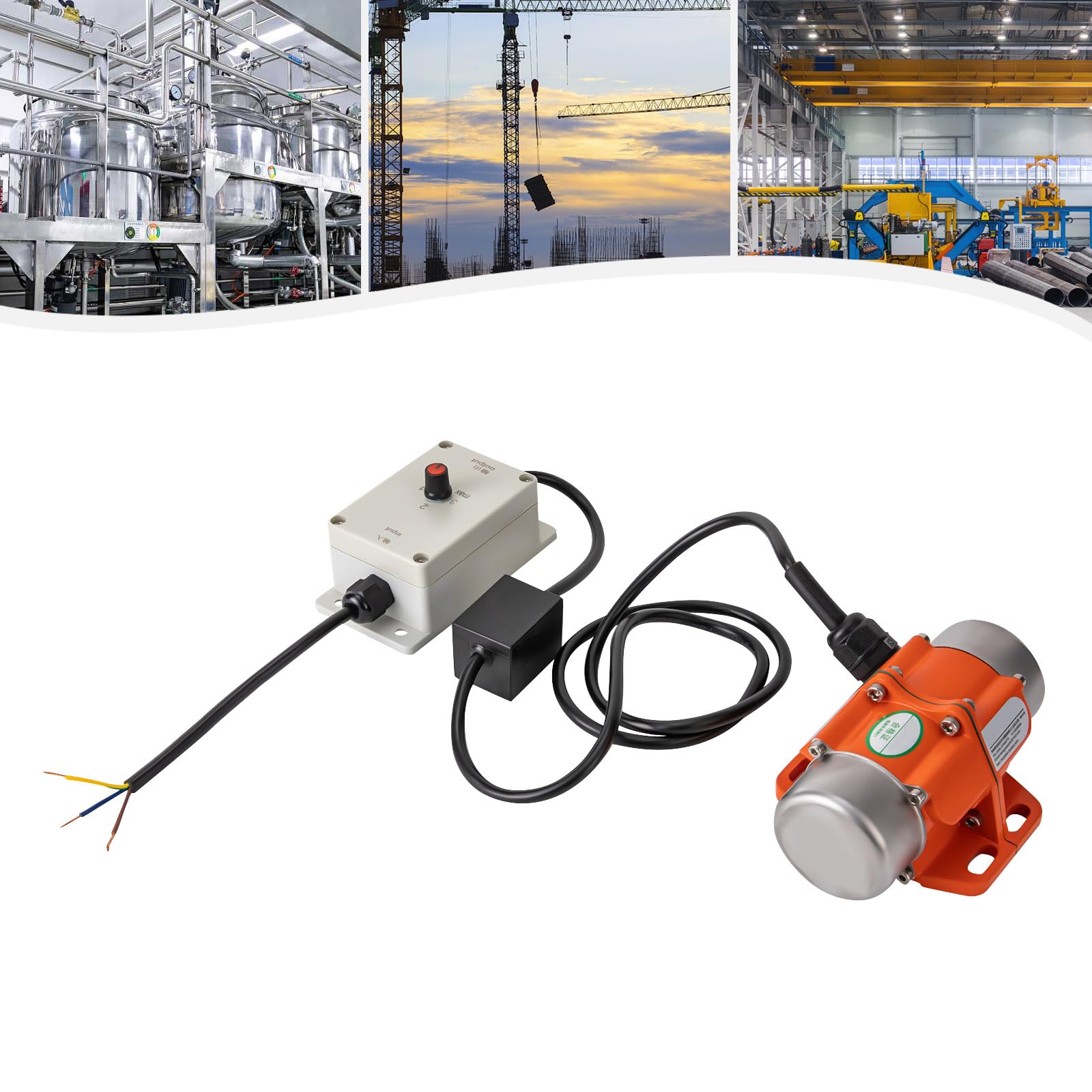 Vibrationsmotor, 30W 220V Betonrüttler mit Geschwindigkeitsregler, IP65 Rüttelsieb Elektrisch mit Drehzahlregler, 3000RPM Vibrationssieb für Gebäude Bergbau Metallurgie, 14.5 × 11 × 6.7cm