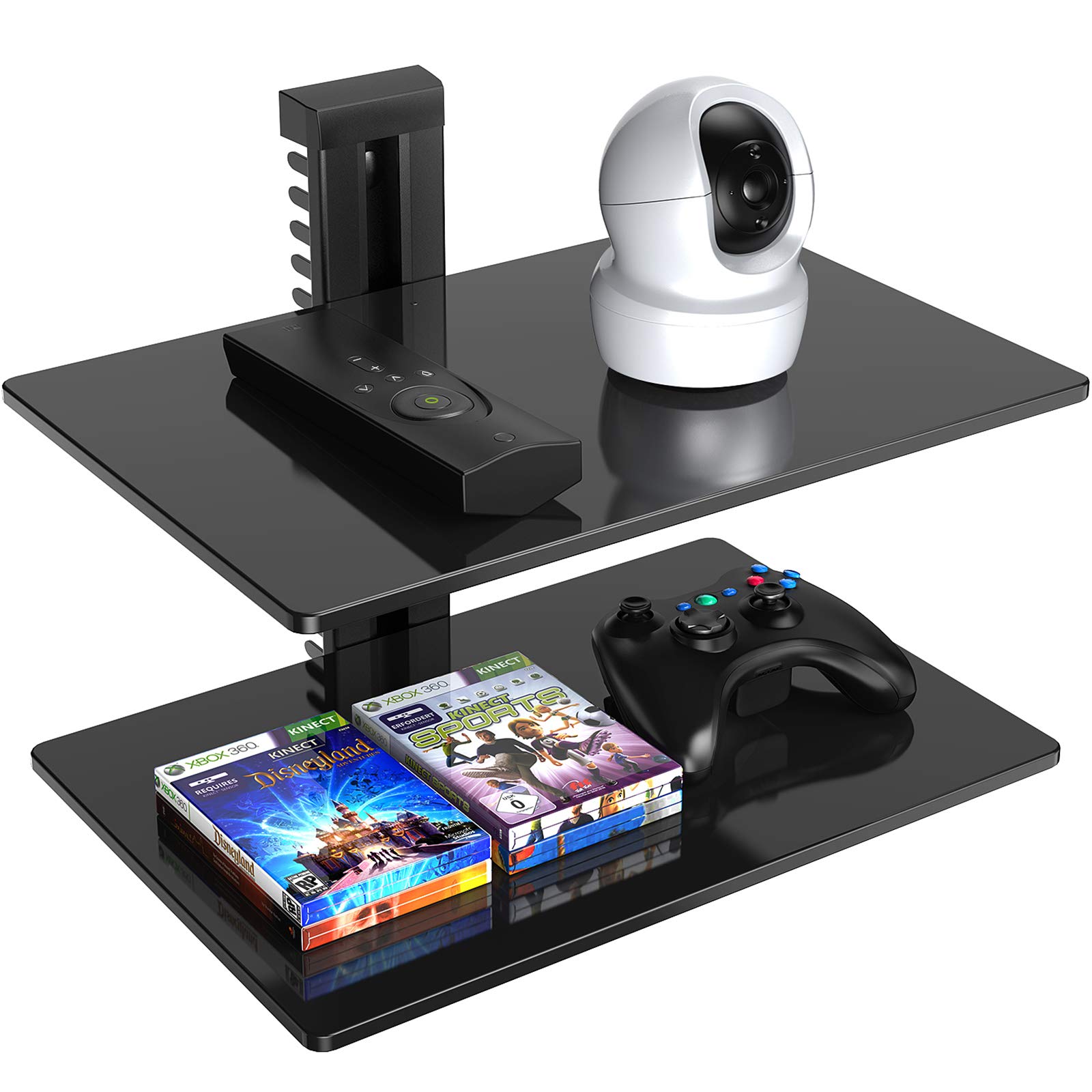 PERLESMITH Floating AV Shelf Double Wall Mount TV Shelf Holds up to