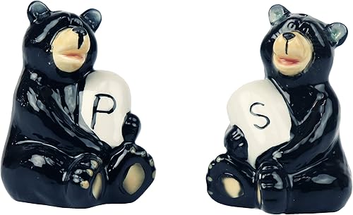 River's Edge Juego de salero y pimentero, de resina de polímero, pintado a mano.