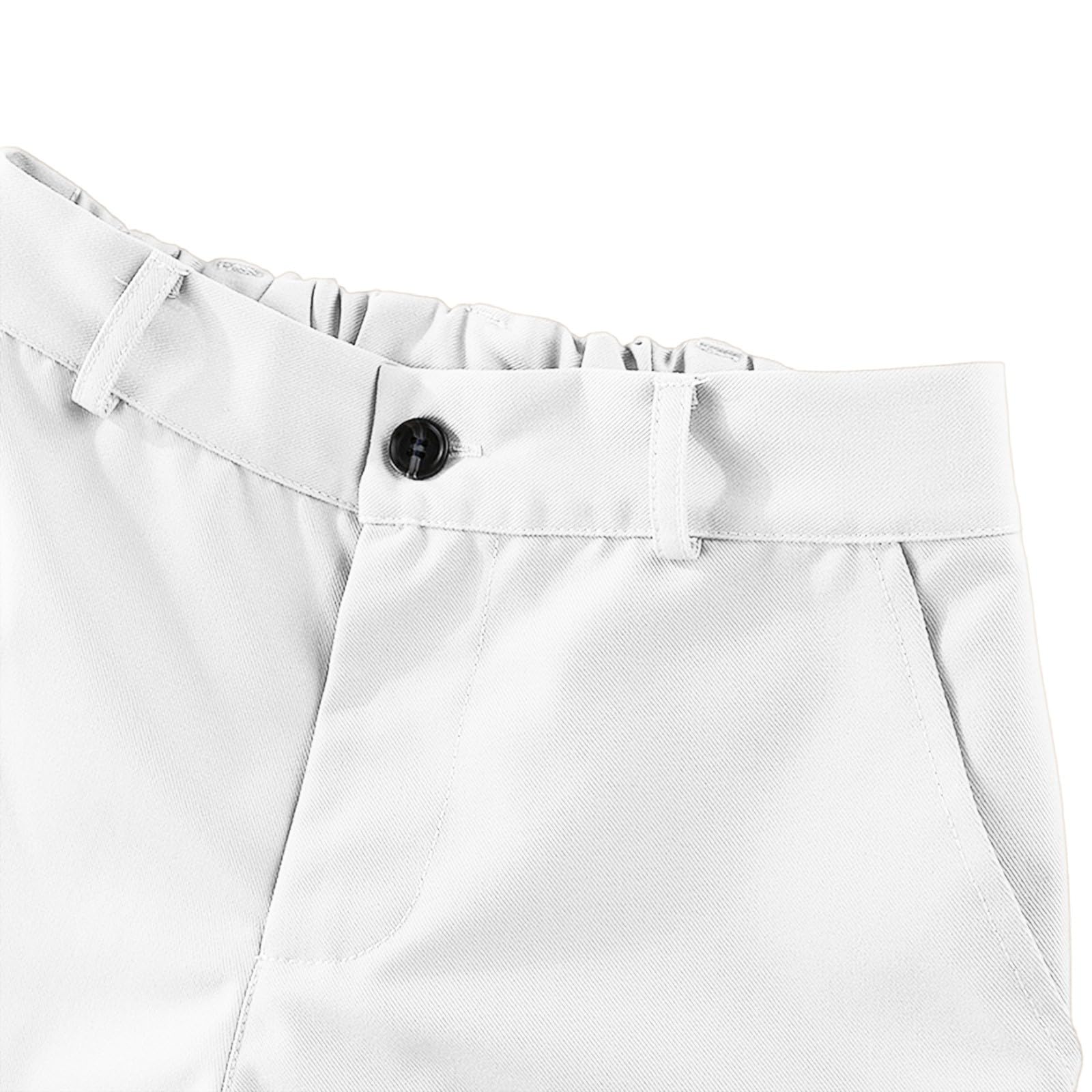 Boys Uniform Shorts Kids Flat Front Twill Dress Shorts with Pocket Teen Boys Dry Fit Chino Bermuda Performance School Short — view 5