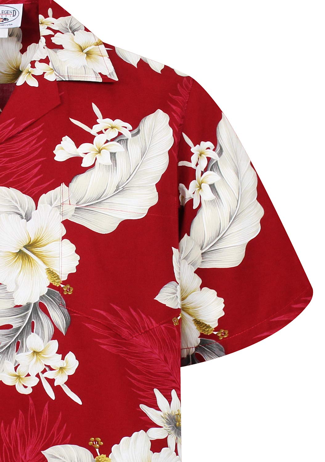 Pacific Legend Originale Camicia-Hawaiana Uomo Manica-Corta Elegante Floreale Enzian Fiori Unisex