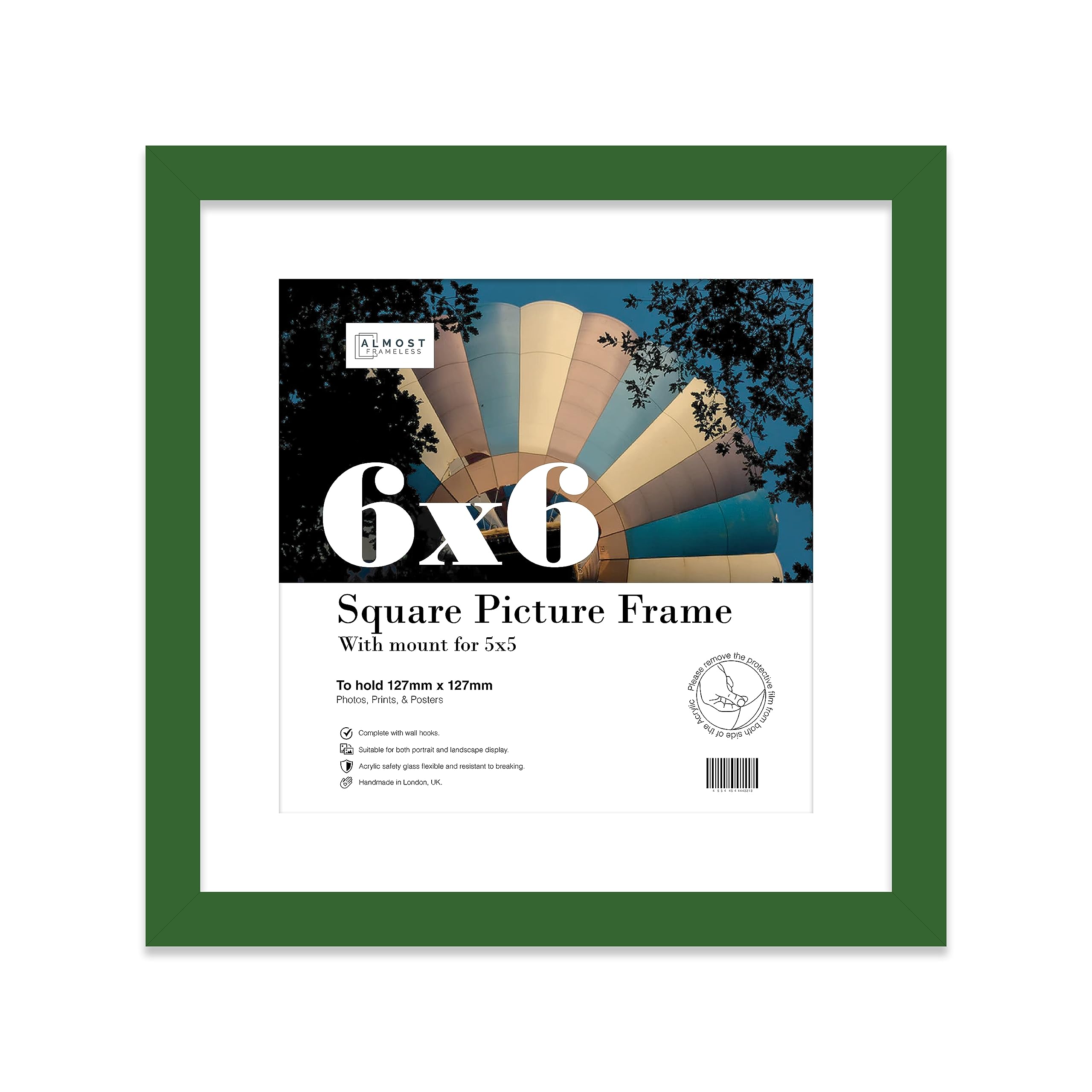 11X11" Blue Picture Frame11X11" Square Frame With 9X9" Mount For 11X11"/9X9" Pictures Art Deco Style Room Decor1 Pack from B&Q
