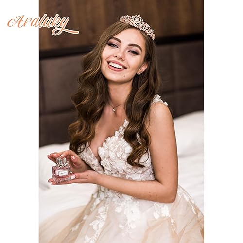 Miniatura 2 de Tiara de cristal con corona de diadema de princesa elegante tiara con peines para mujeres jóvenes, novia, boda, graduación, fiesta de cumpleaños,