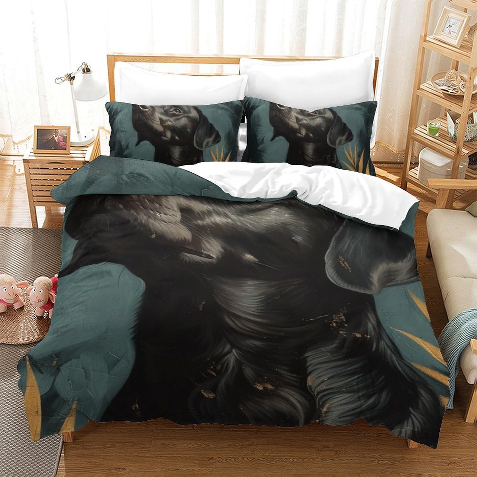 Linge de lit 3D chien Rowena pour chambre enfant lit simple