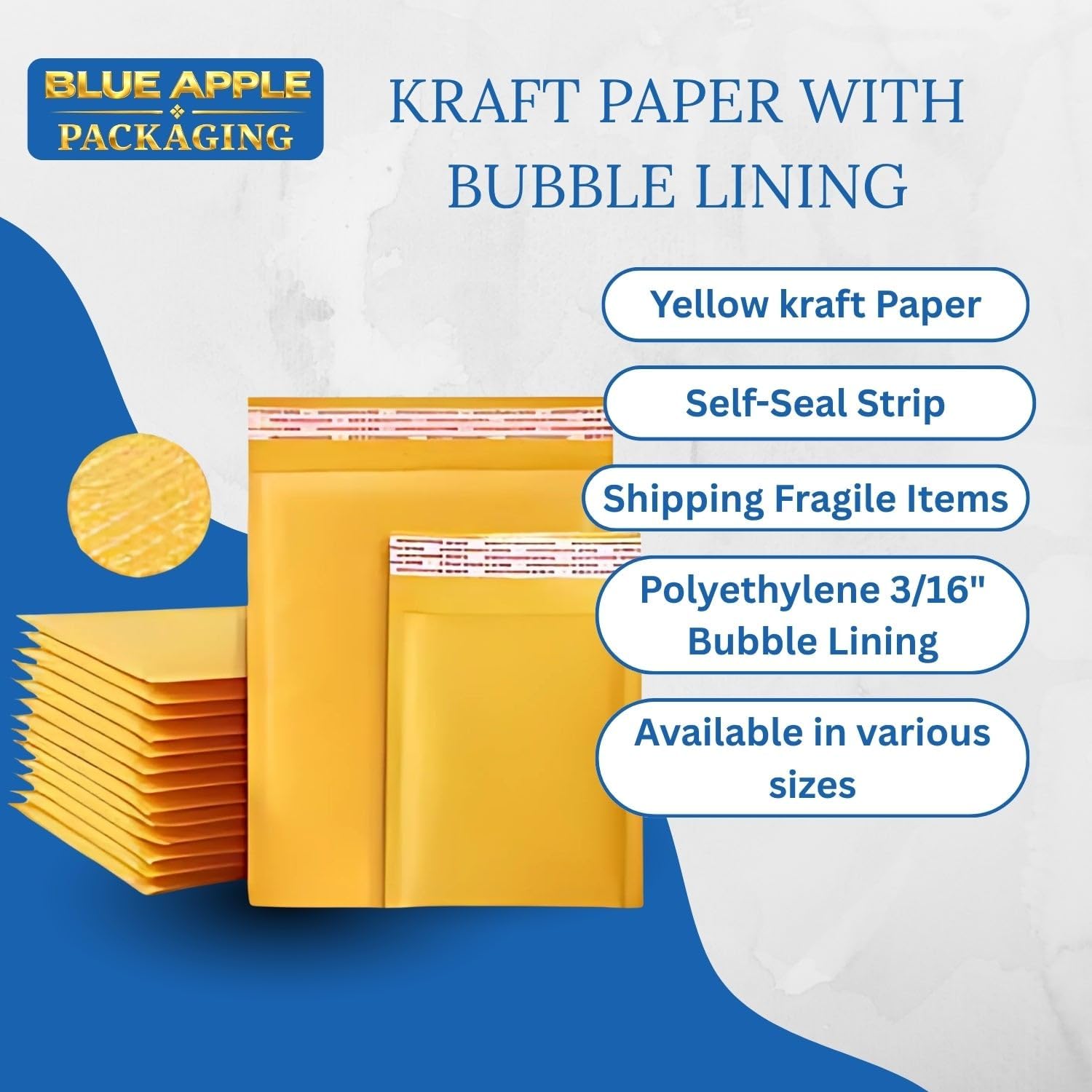 4.5" X 7" Kraft Bubble Mailers (Pack of 200) Shipping Envelopes with Self Seal Strip Tear-Resistant Padded Envelope For Fragile Small Items Jewelry Electronics Packaging
