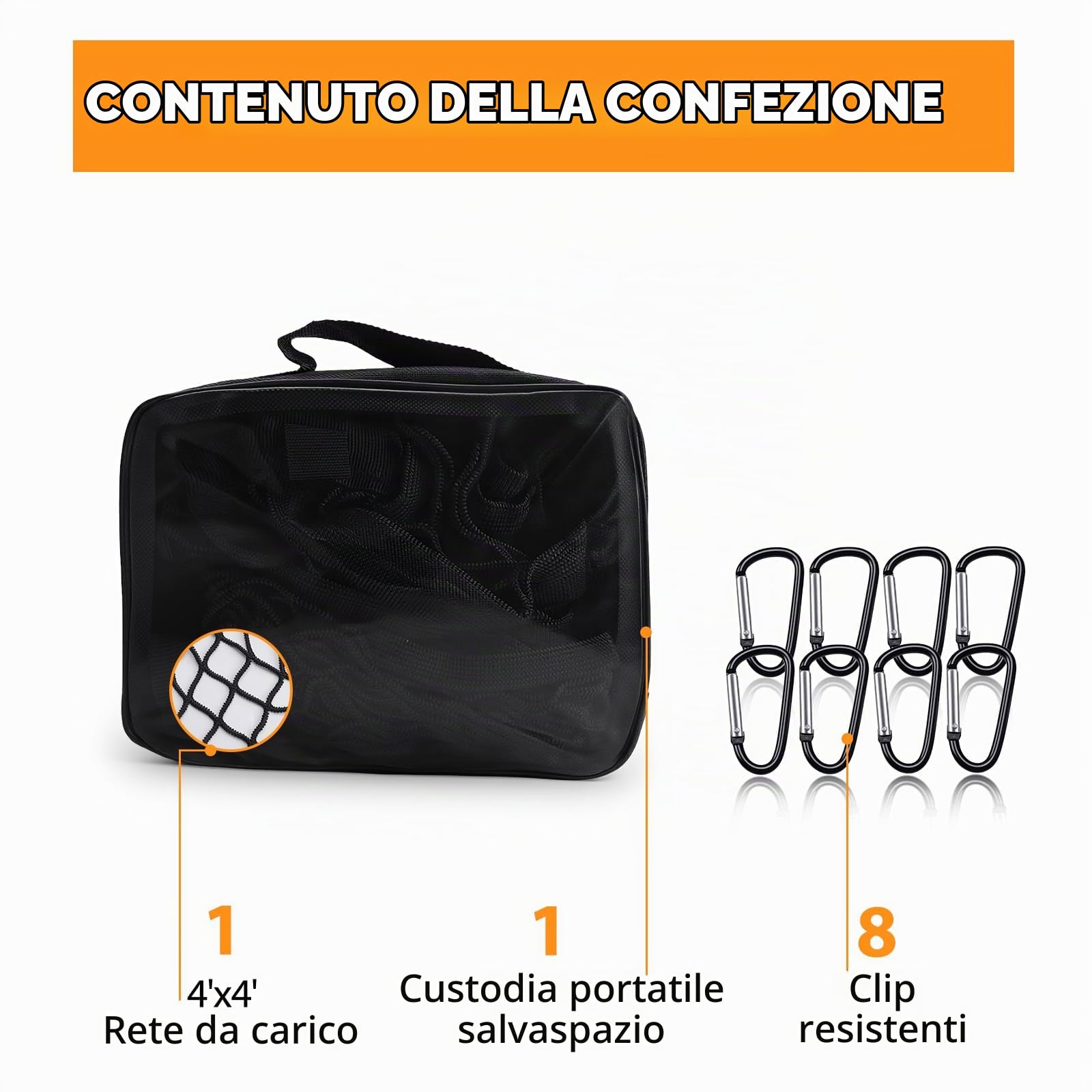 KAOLALI Rete da carico altamente elastica, 120 x 120 cm, a strato singolo, estensibile fino a 210 x 210 cm, si estende fino a 1,8 x 1,8 m, per bagagliaio, bagagliaio, bagagliaio, bagagliaio, tettuccio