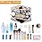 Narwey Cute Makeup Bag Travel Cosmetic Bag Organizer Toiletry Bag Make Up Bags with Compartments for Women Girls (Large, Blue Leaf)
