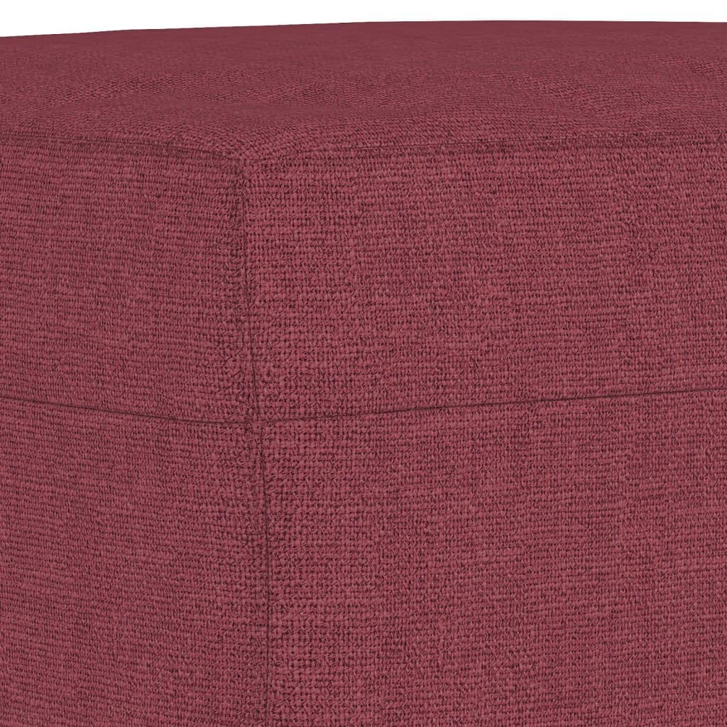 Repose-pieds en tissu rouge vin 70 x 55 x 41 cm avec rembourrage - Pouf ottoman pour salon, chambre à coucher, couloir comme repose-pieds et assise supplémentaire