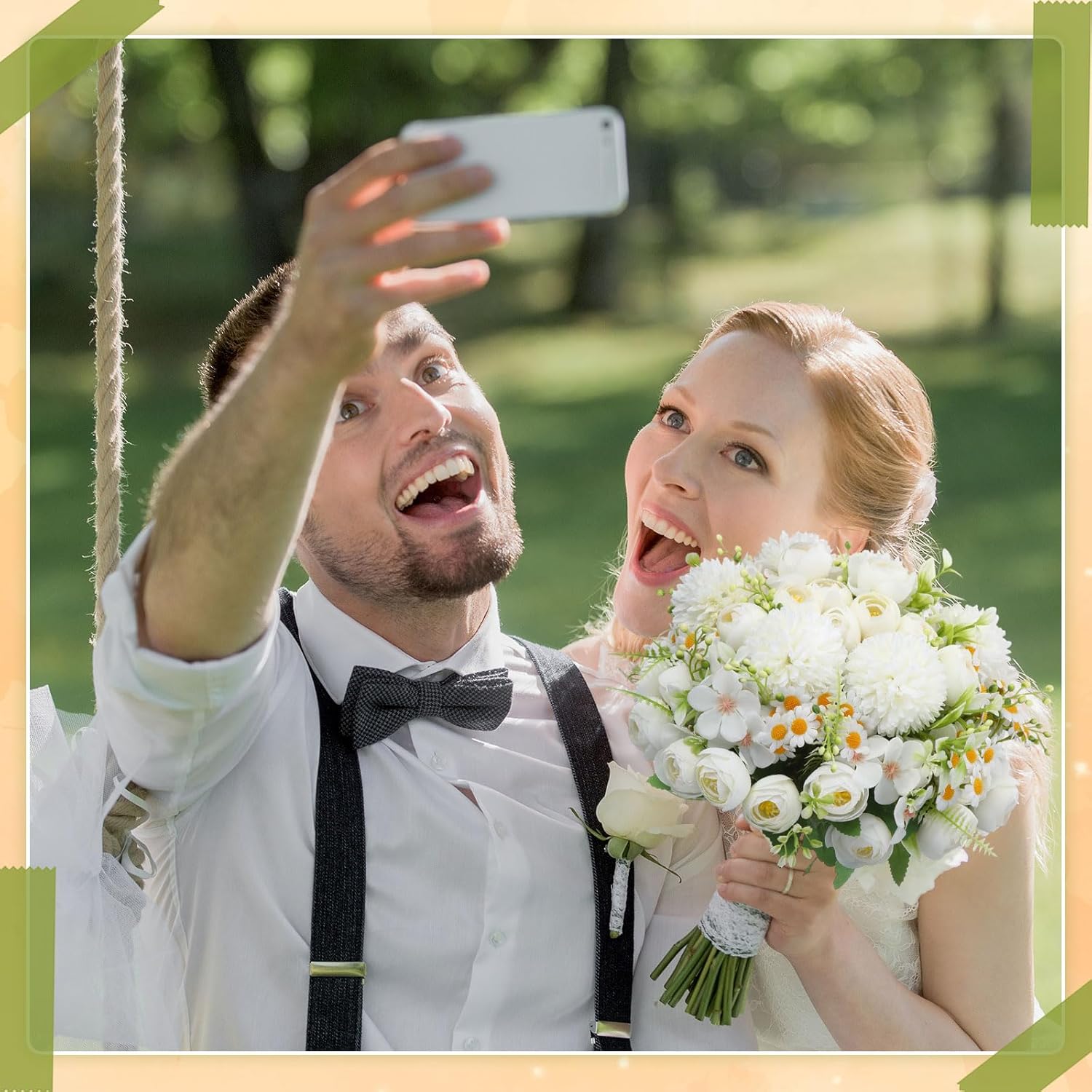 Tigeen 12 Bundles Peonies Artificial Flowers Faux Roses Silk Flowers Hydrangea Artificial Bouquet for Wedding Table Centerpiece Floral Vase Home Office Bridal Decor (Pure White) - Image 5