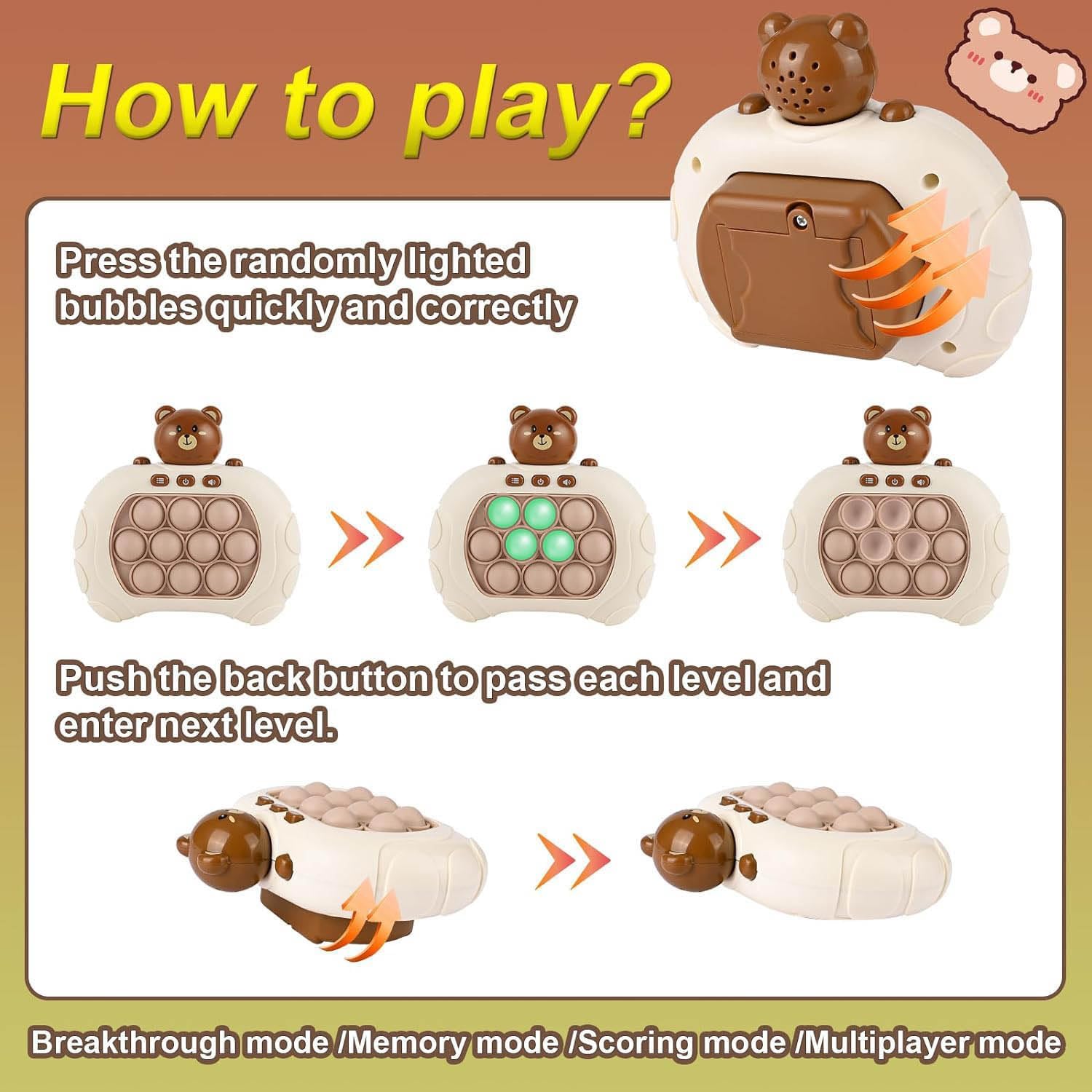 Electronic Fast Push Bubble Game for ADHD