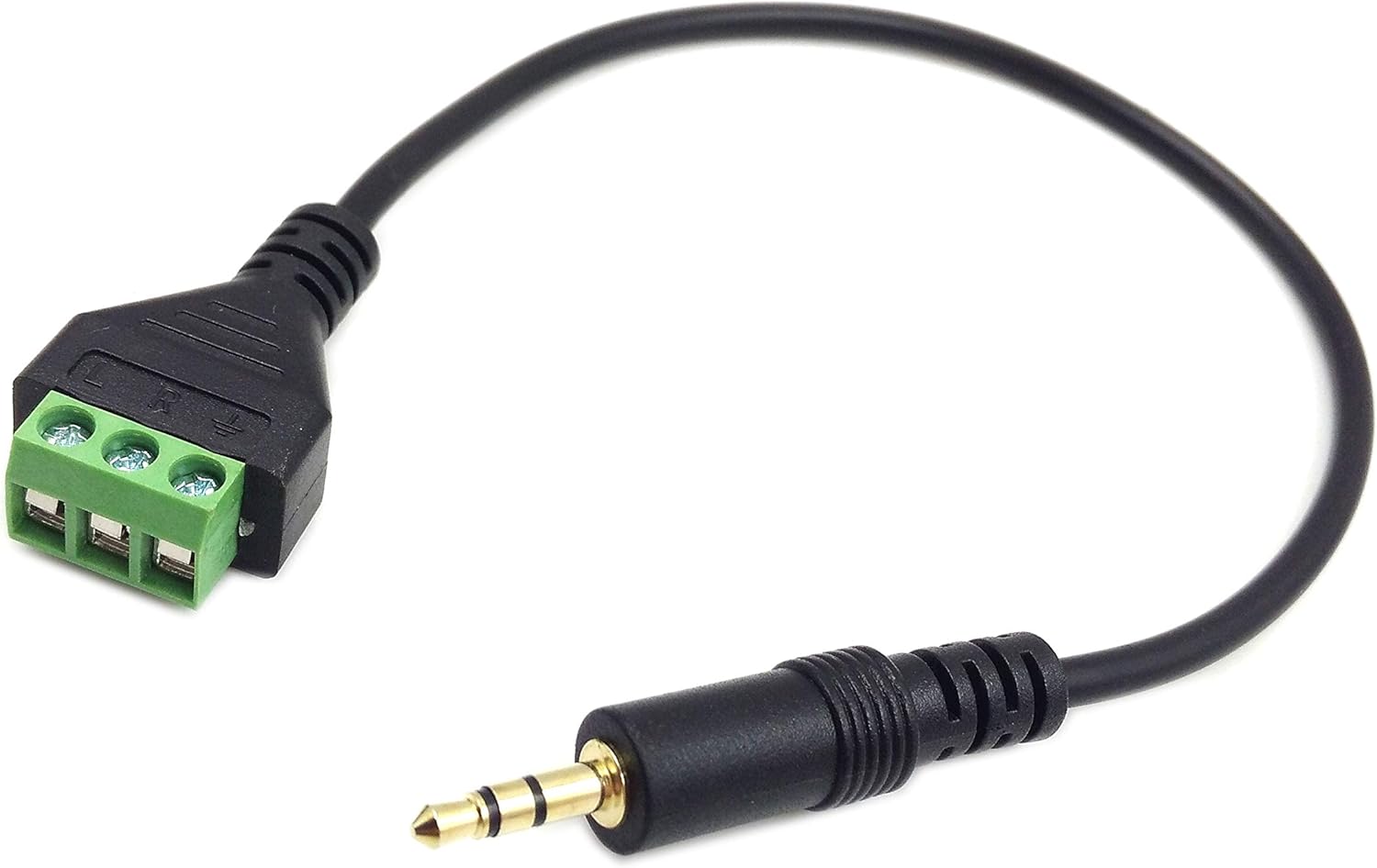 🔥 Poyiccot 3.5mm(1/8inch) Stereo Audio Balanced Male Jack to AV 3-Screw Video Balun Terminal Adapter Connector Cable 30cm(3.5mm M/3pin )