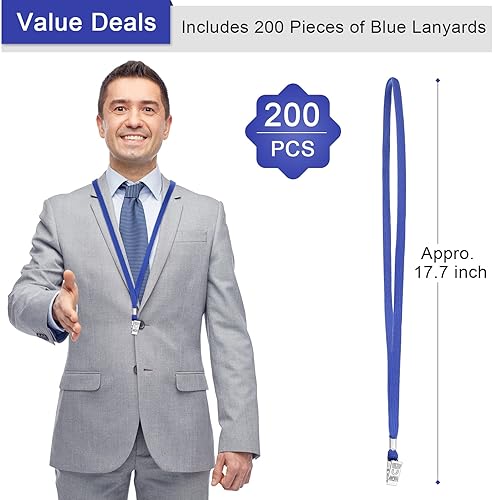 Vista 2 de Marspark Cordones a granel con clip para cuello plano con gancho giratorio para tarjetas de identificación