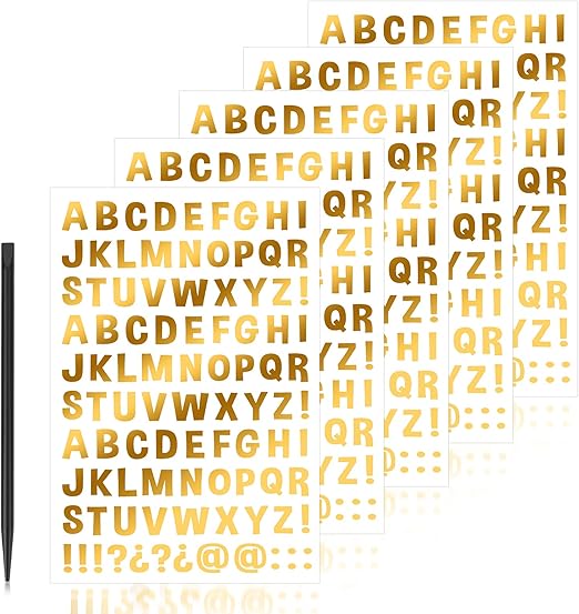 Gxdamxz Buchstaben Aufkleber Set - 10 Blätter Selbstklebende Alphabet Sticker Bunt