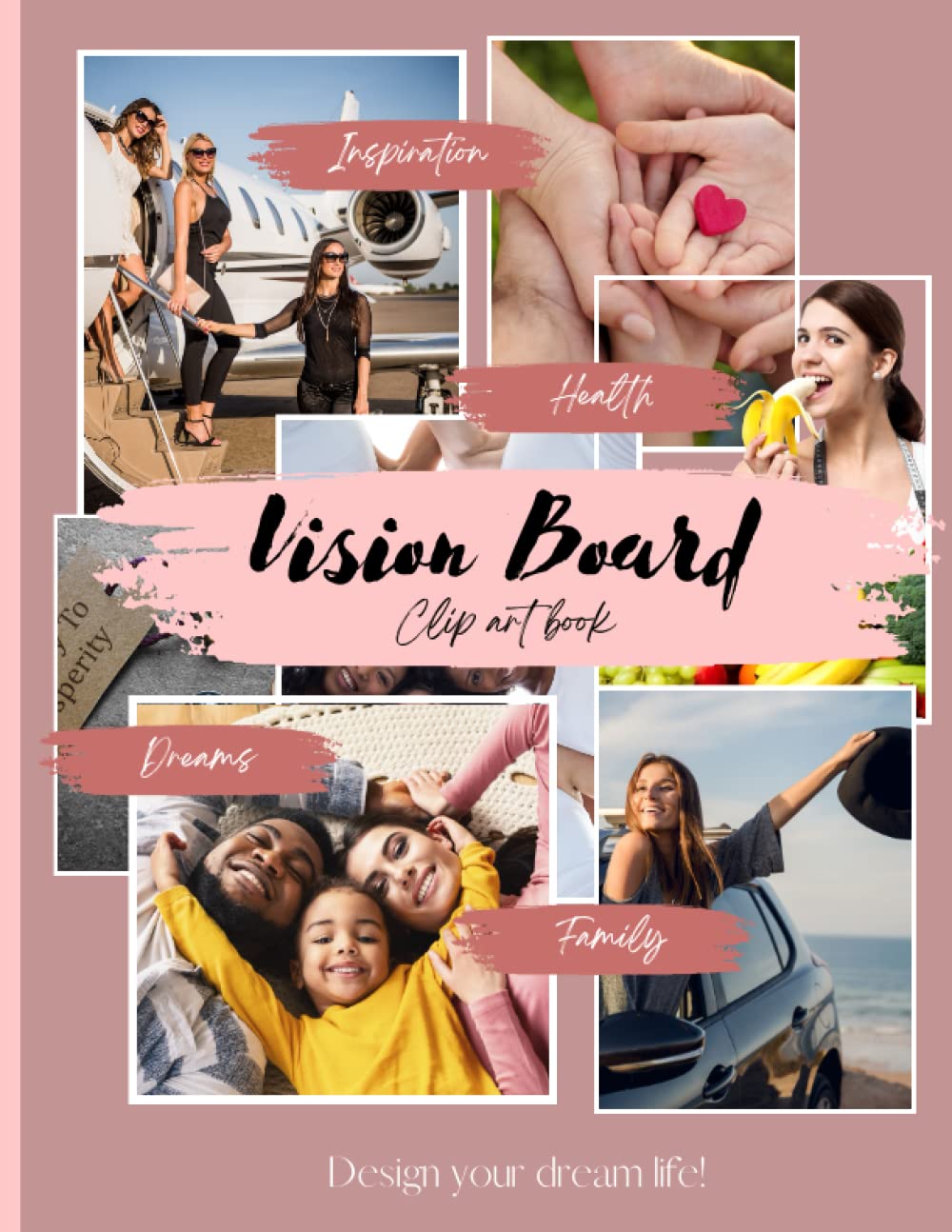 Vision board clip art book pour surmonter la dispersion et fixer vos rêves