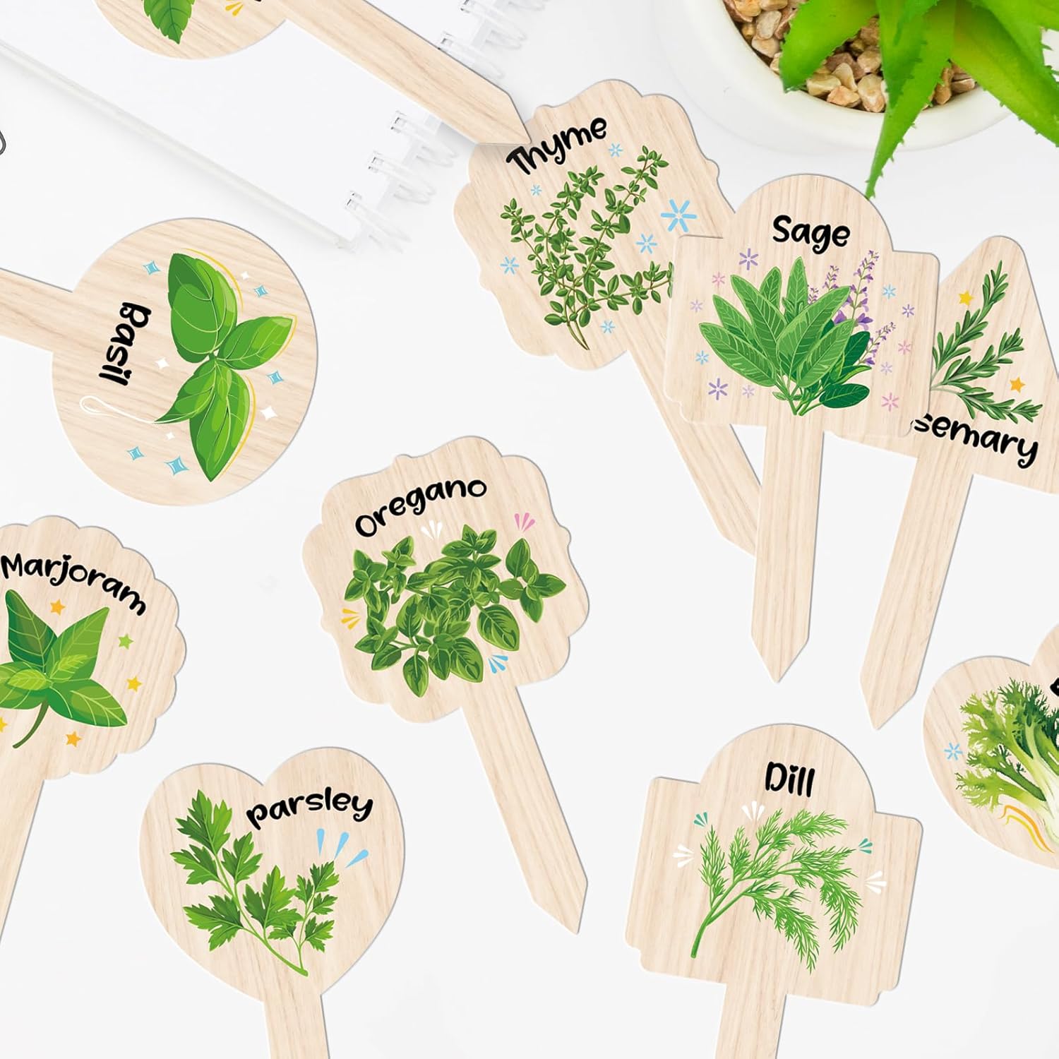 Plant Label Signs- 15PACK Herb Garden Markers, Plant Labels for Outdoor Garden Waterproof, Plant Tags with Names, Indoor Patio Tags for Succulent Flowers Greenery Seedling - Image 5