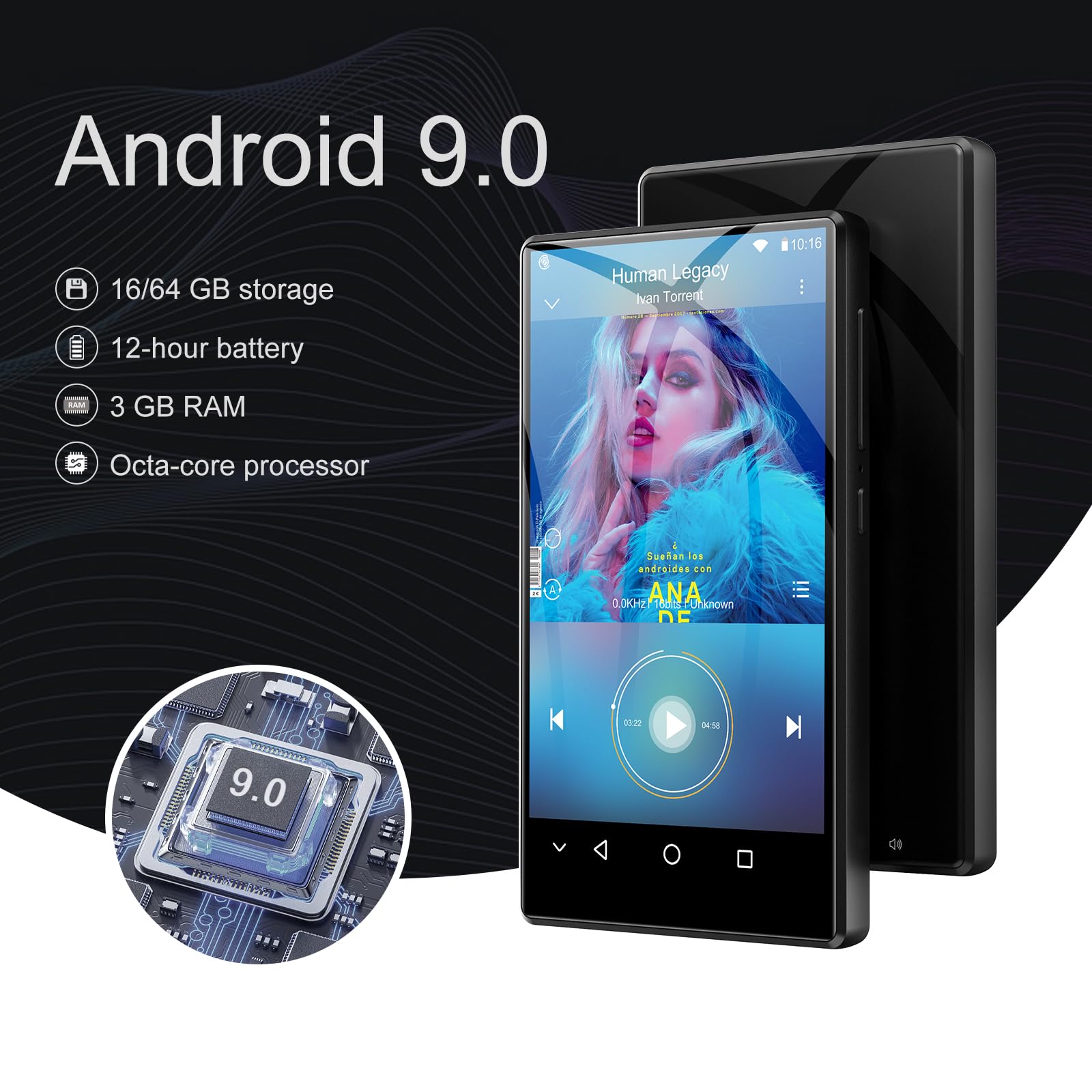 Diofox MP3プレーヤー　 M8 80gb W/ Bluetooth 80GB MP3 Player with Bluetooth and WiFi, Built-in Speakers, Diofox