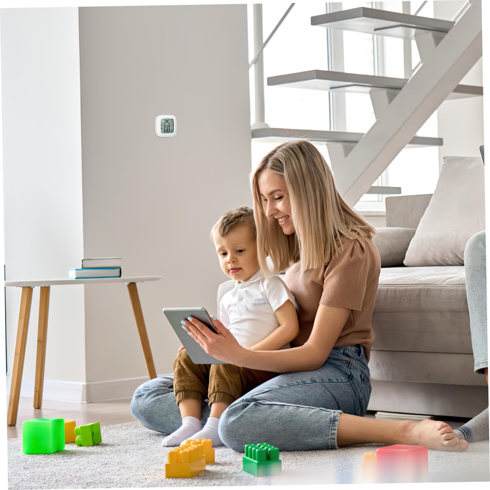 POPETPOP 4 Ensembles Thermomètre D'intérieur Décoratif Bebe Bébé House Petit Numérique Voiture Hygrometre Interieur Hygromètre Thermomètre De Température Abdos 3 Pièces * 4
