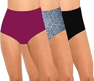 pepperika Women's Plus Size Panties High Waist Cotton Brief Maternity Pregnancy C-Section Recovery Underwear Combo (Colors and Prints May Vary) Multicolor-picture-19