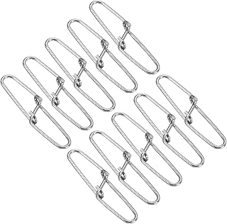 PATIKIL Duo-Lock Snaps, 100 Pack 110LBS Stainless Swivel Slid Rings Fishing Tackle Kit for Saltwater Freshwater, Silver