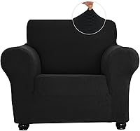 Vista 19 de Funda elástica suave para sofá de 3 cojines, protector de muebles, transpirable, lavable, tela jacquard, cuadros pequeños con parte inferior Beige