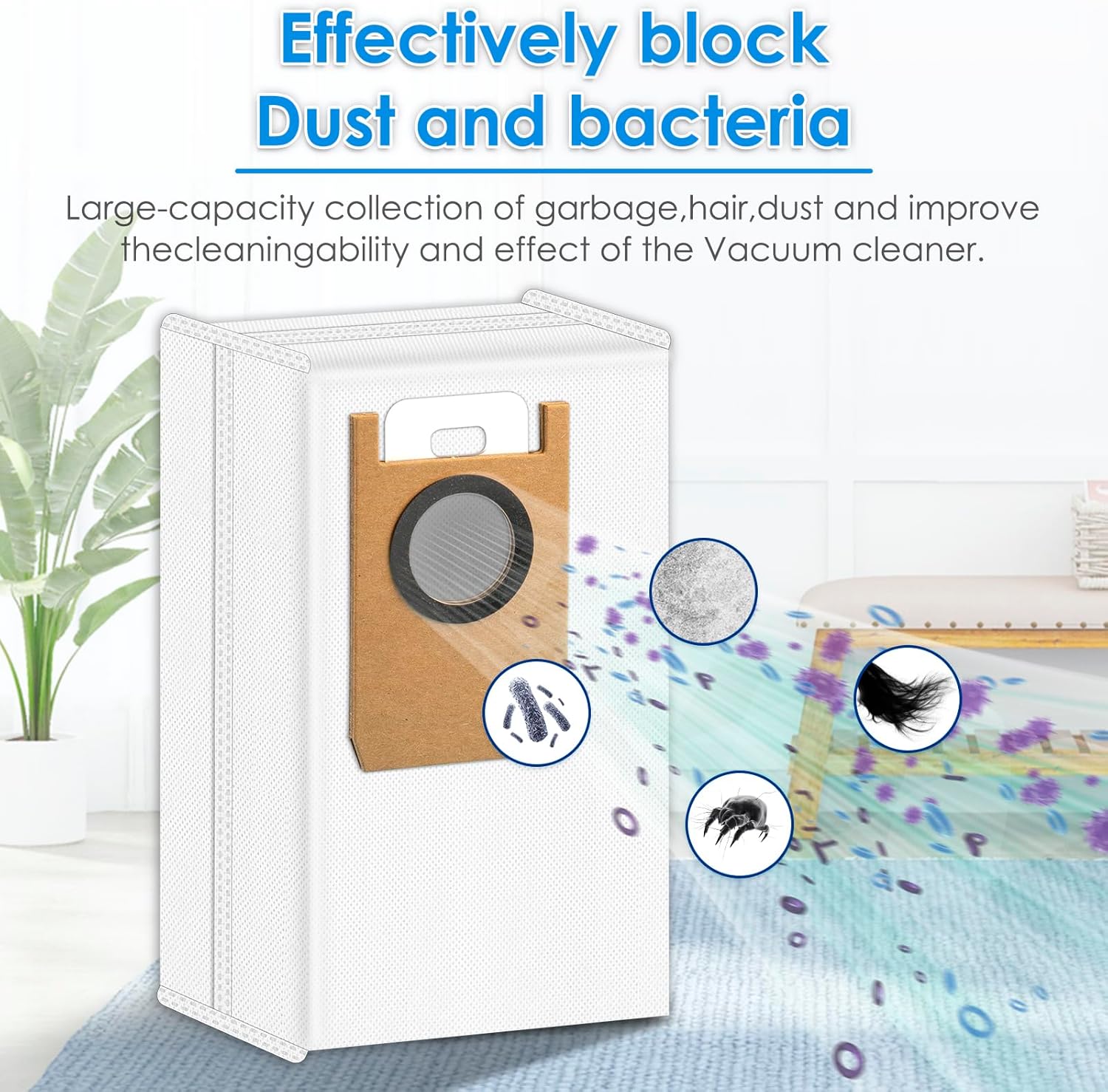 (20 Pack) Omni S1 Pro Replacement Parts Compatible with Eufy Omni S1 Pro Robot Vacuum Cleaner, Accessories Kit, 2 Rubber Roller Brushes, 2 Roller Mops, 6 Side Brushes, 5 Dust Bags, 5 HEPA Filters