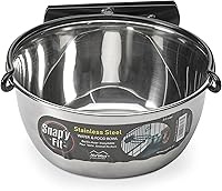 MidWest Snap'y Fit 1-Quart Stainless Steel No-Tip Bowl for Dog Crates - Rust-Resistant, Dishwasher Safe Pet Feeder