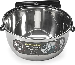 MidWest Snap'y Fit 1-Quart Stainless Steel No-Tip Bowl for Dog Crates - Rust-Resistant, Dishwasher Safe Pet Feeder