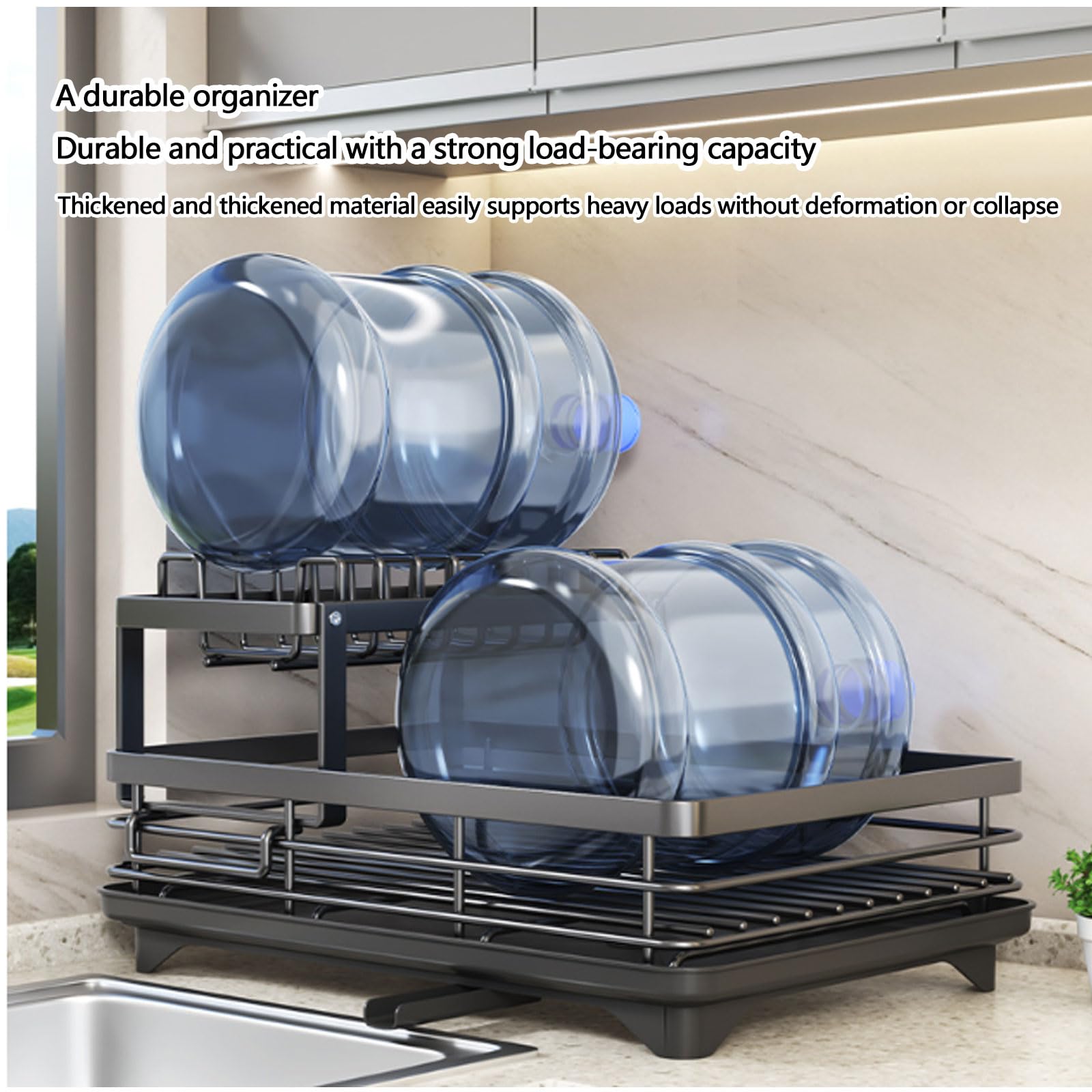 Multifunktionaler Geschirrtrockner, Verstellbarer Geschirrtrockner Mit Integriertem Abflusssystem, Platzsparender Utensilien- Und Geschirrorganizer Für Die Küche.