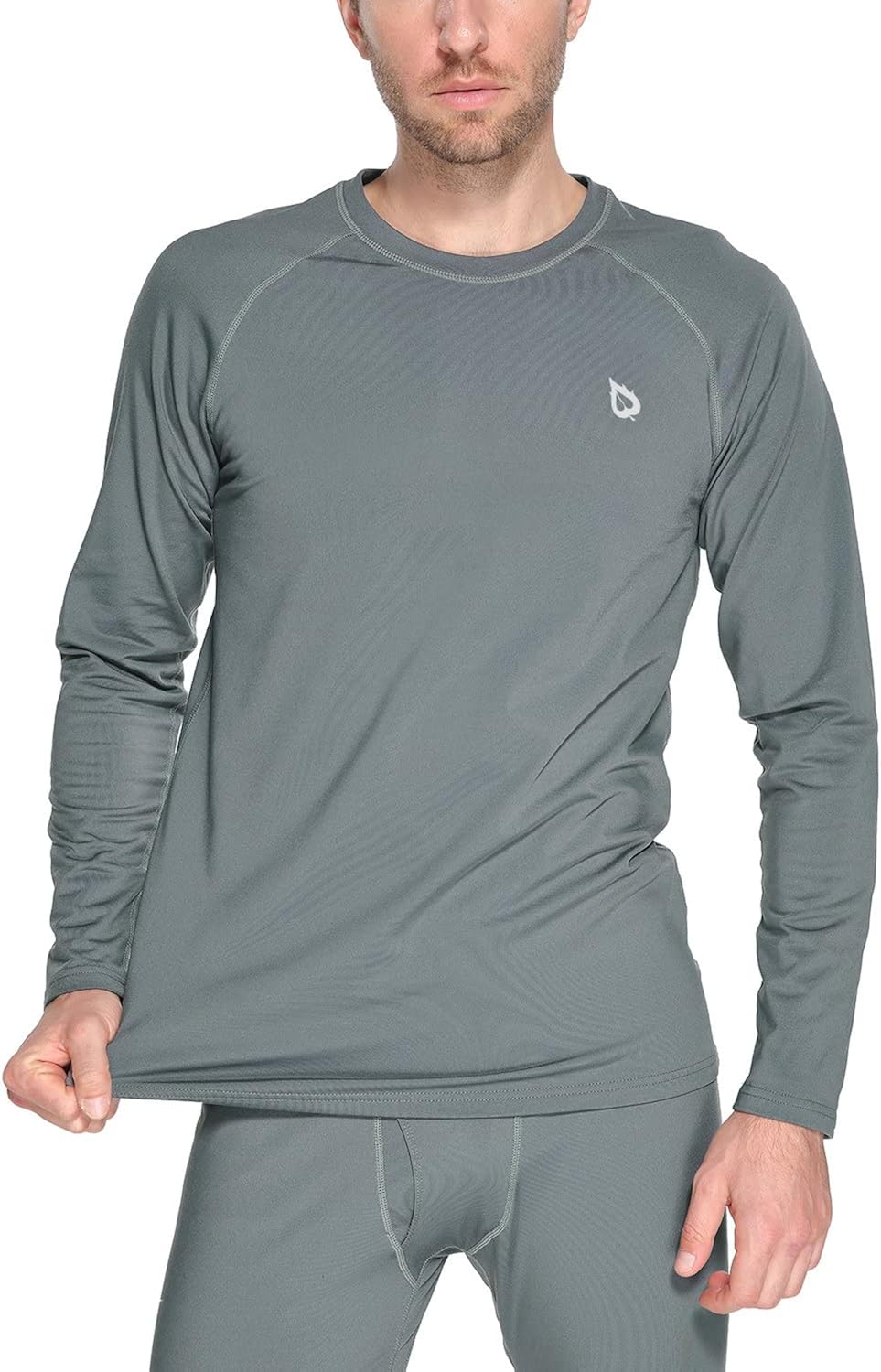 BALEAF Men's Thermal Base Layer Long Sleeve Shirts Crewneck Top Fleece Lined Midweight Underwear Shirts