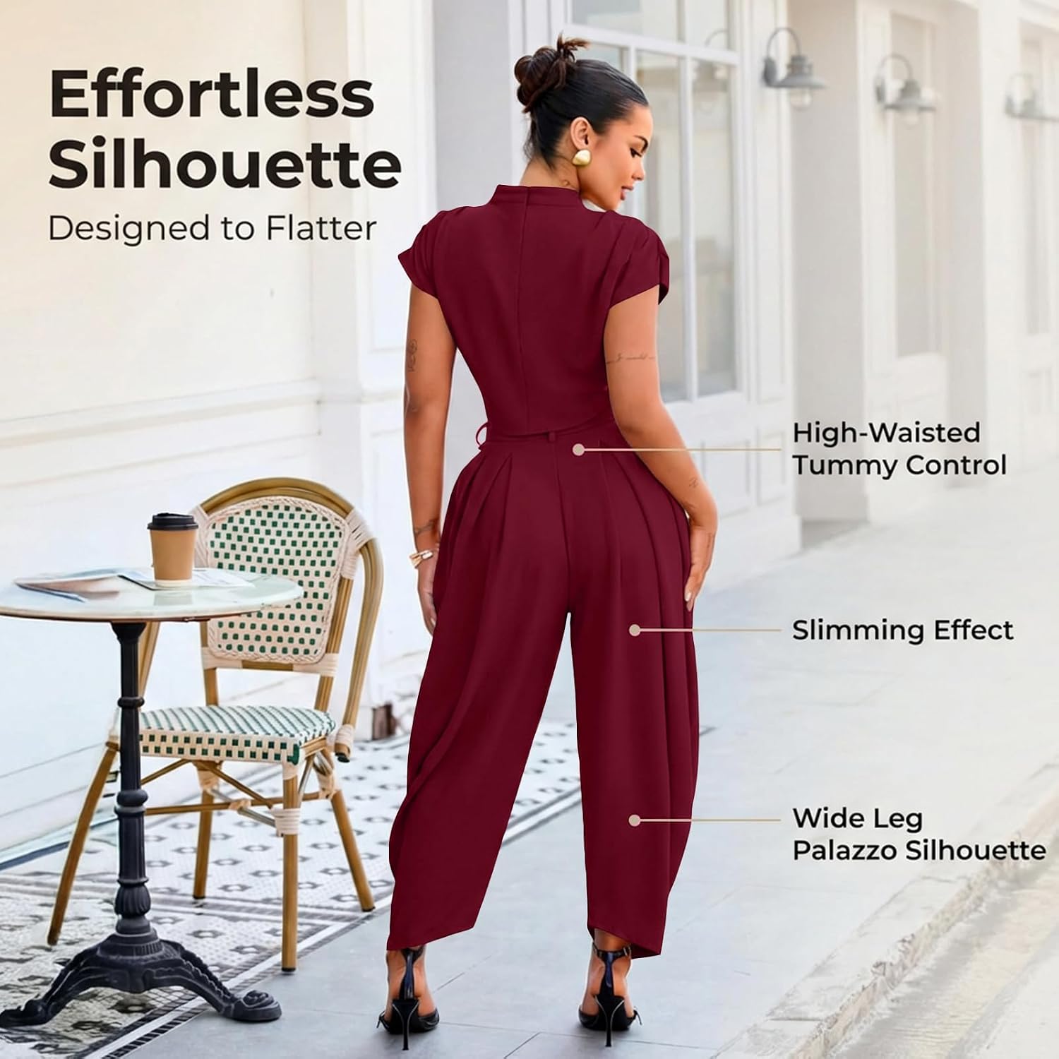 kaimimei 2 Piece Sets for Women Casual Crop Tops and Palazzo Pants image 4