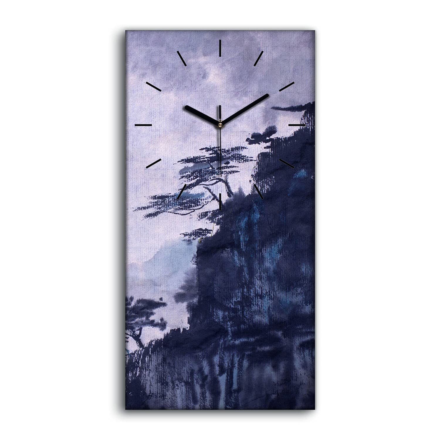 Horloge sur toile salon chambre déco art moderne silencieuse 30x60