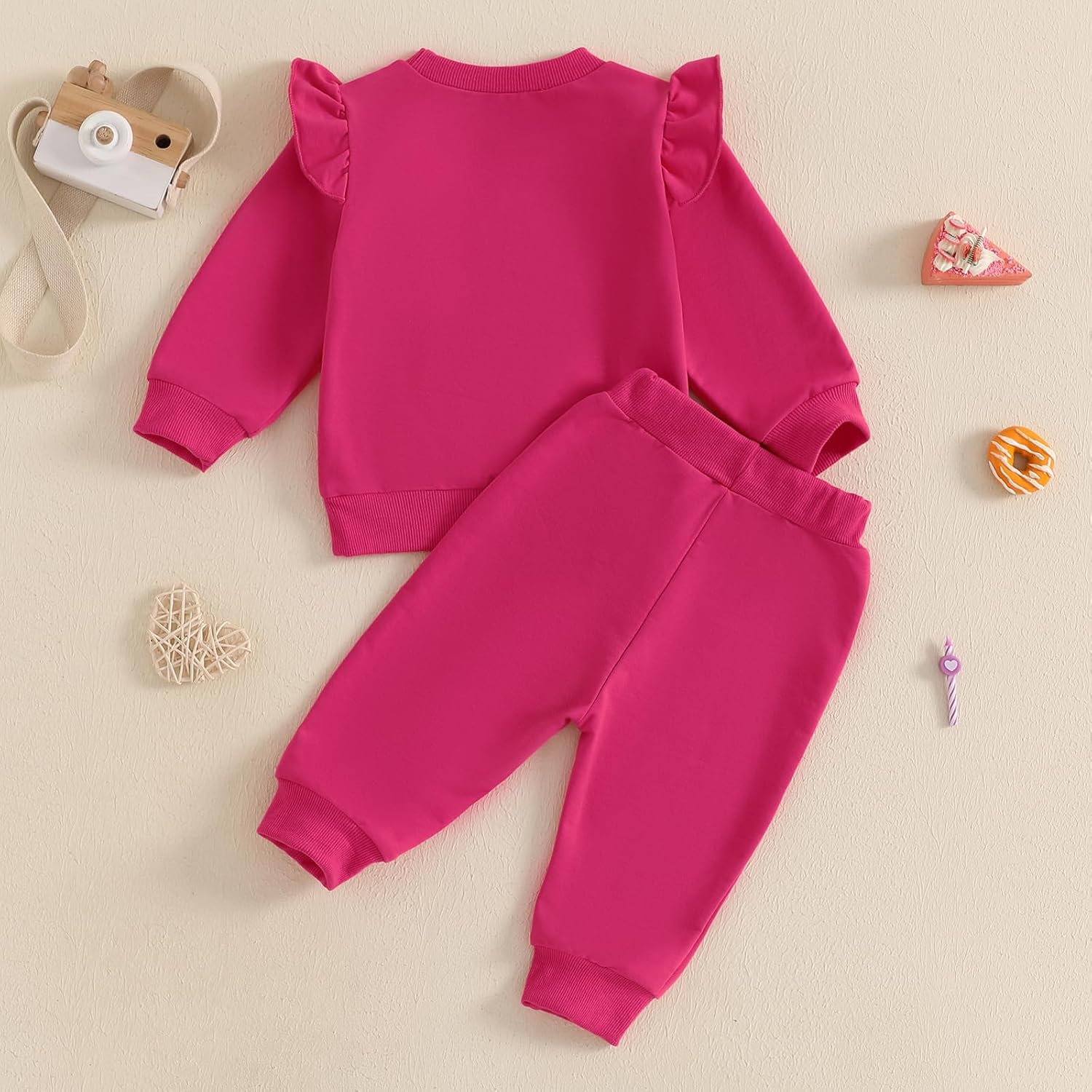 Toddler Baby Girl Clothes 3 6 9 12 18 24 Months Fall Outfits Letter Print Long Sleeve Sweatshirt Top + Pants Set (Sweet-Pink, 18-24 Months) - Image 7