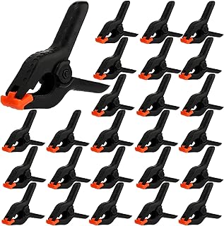 Fasmov 24 Pack 4-1/2 inch Heavy Duty Muslin Spring Clamps, Photo Booth Backdrop Clips for Backdrops Stand, Background Muslin, Canvas, Paper, Chromakey Screen, Photo Studio, Woodworking