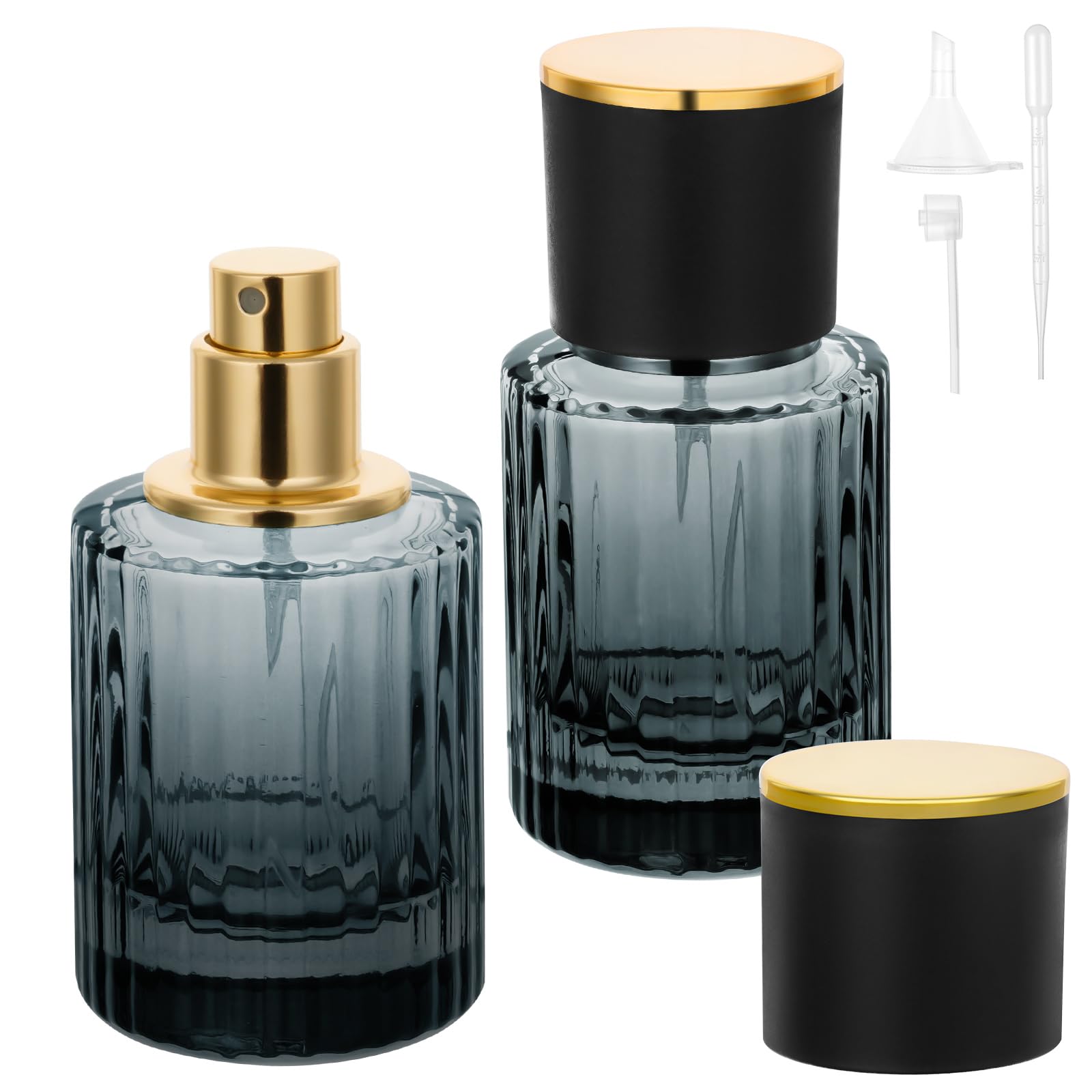 LOPHE Atomizador de Vidrio, 2 * 50ml Botella de Perfume Recargable de Cristal, Portátil Frasco Pequeño para Perfume, Pulverizador de Viaje Transparente — view 15