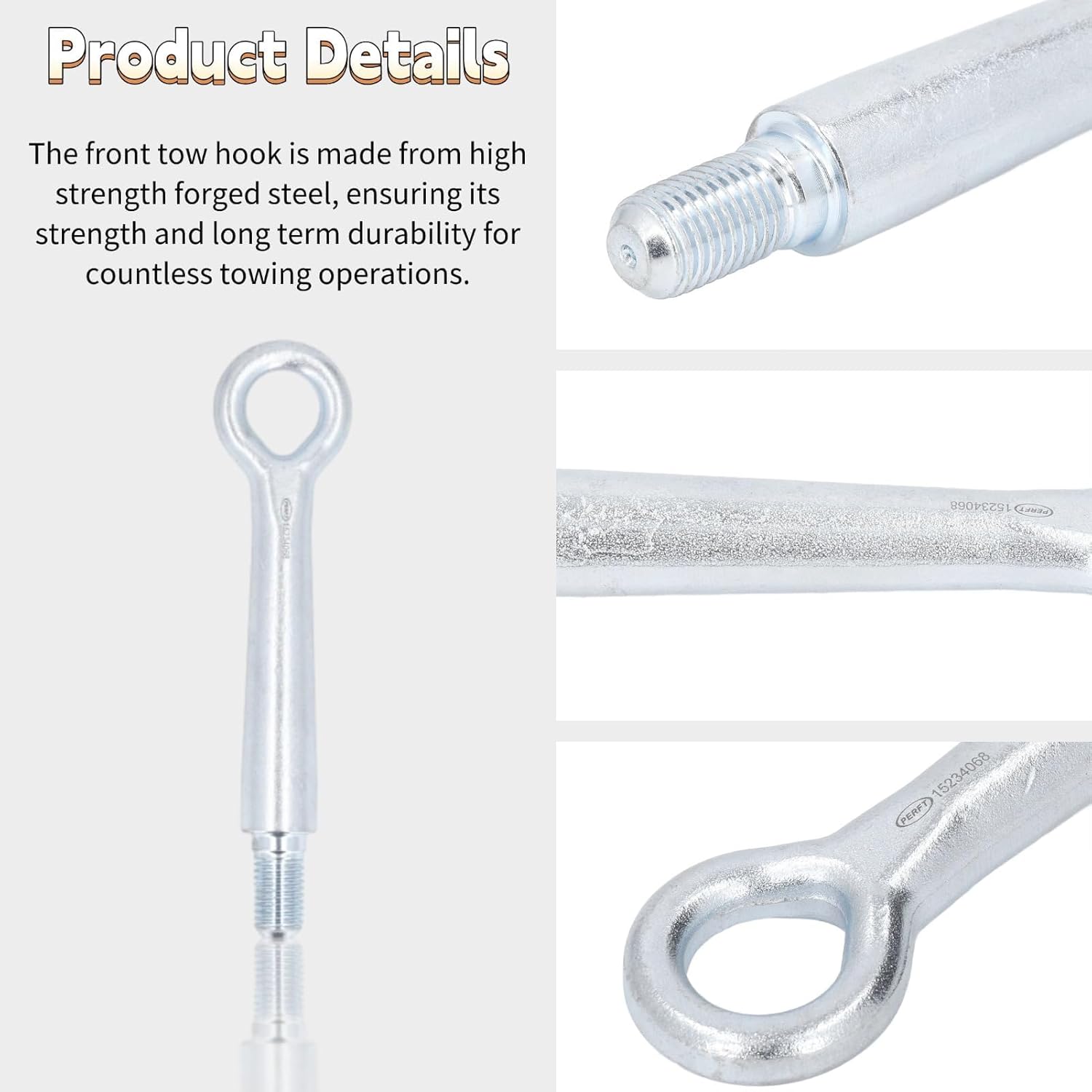 Tow Hook for C7 2014-2019 & C8 2020-2024 XLR 2006-2009, Forged Steel Trailer Towing Eye Hook 15234068, Front Rear Bumper Guard Auto Trailer Ring