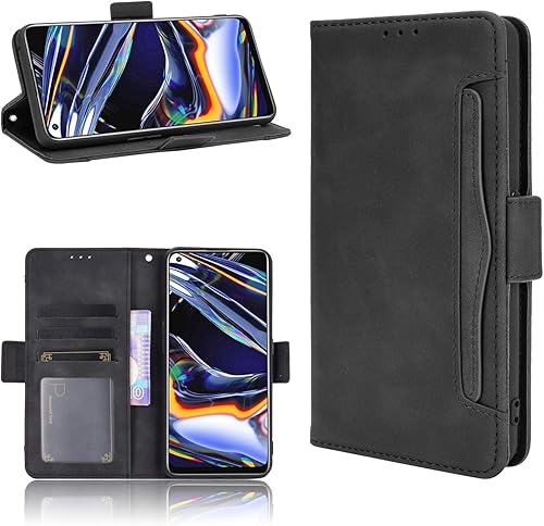 Miniatura 1 de Funda para Oppo Realme 7 Pro Funda para Oppo Realme 7 Pro RMX2170 Funda de piel sintética con tapa y tapa para Oppo Realme 7 Pro RMX2170, color negro