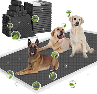 ELEGX Extra Large 31x47 Inch Charcoal Pee Pads 40 Pack for Dogs Cats - Super Absorbent Odor Control Leak-Proof Puppy Pads