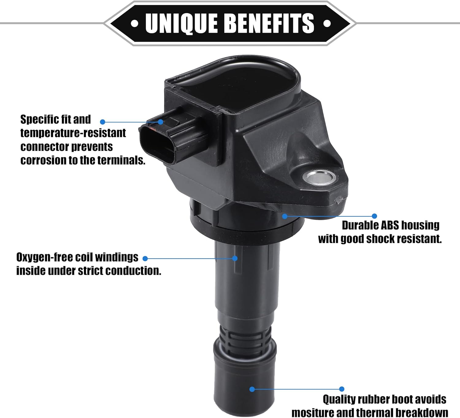 4 Pcs Ignition Coils Compatible for Honda Civic 1.8L 2012-2015 for Honda HR-V 1.8L 2016-2021, Durable ABS Metal Gray Engine Ignition Coil Set Replacement 099700-181 30520-R1A-A01