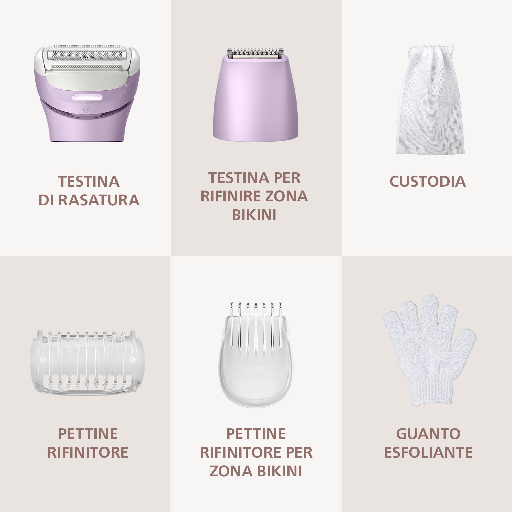 Philips Lady Shaver Serie 8000 - Rasoio senza filo, Wet & Dry, sistema di rasatura a 3 lame, testina di rasatura flessibile, luce LED, per corpo, gambe e zona bikini, modello BRL149/00