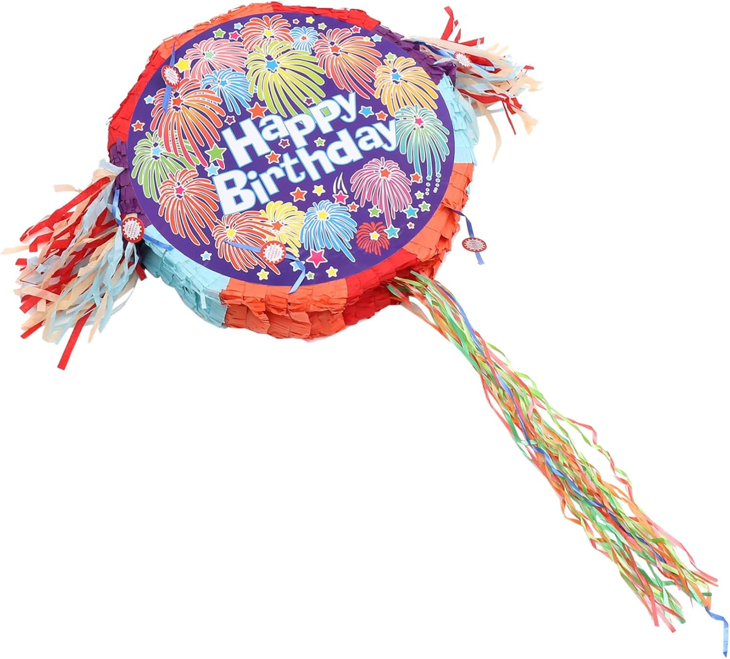 Uonlytech Birthday Pinata Round Decoration for Festival and Party Design Ornament Birthday Event Decor for Indoor and Outdoor Celebrations