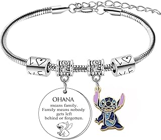 Ohana Bracelet Disney Bracelets Jewelry Stitch Gifts Stitch Lover Gifts Ohana Means Family Bracelet Stitch Jewelry Gifts for Women Girls Friends Friendship Gift