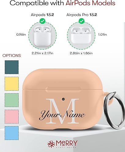 Miniatura 3 de Funda protectora personalizada para AirPods con monograma y nombre, compatible con los AirPods 1 y 2 y Pro 1 y 2, personalizable con la letra