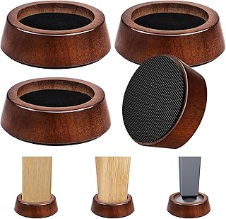 Bed Risers Wood Blocks - 1 Inch Circle Furniture Height Extenders Lifts for Sofa Couch Desk Chair Table Base Raising Space, Convenient Store and Cleaning, Pack of 4