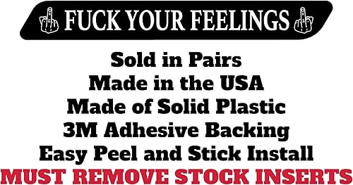 Miniatura 3 de Kustom Cycle Parts Insertos de alforja Fuck Your Feelings. Se venden en pares. Se adapta a los modelos Harley Davidson Touring. Street Glides Road