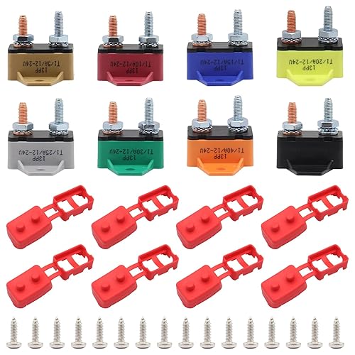 Disyuntor de reinicio automático de 12V 24V 5A 10A 15A 20A 25A 30A 40A 50A Amp para lanchas solares automotrices RV y más, tipo 1 DC Trollig Motor