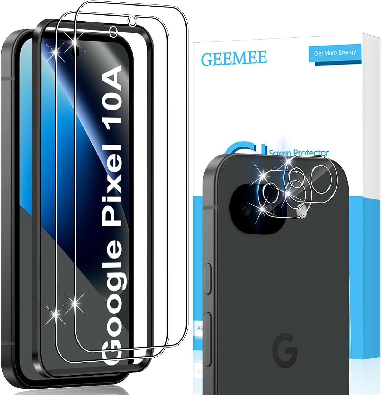 Tempered Glass Screen Protector for Google Pixel 10A and Camera Screen Protector 9H Film Hardness Tempered Glass High Sensitivity Screen Protector - Pack of 2 + 2