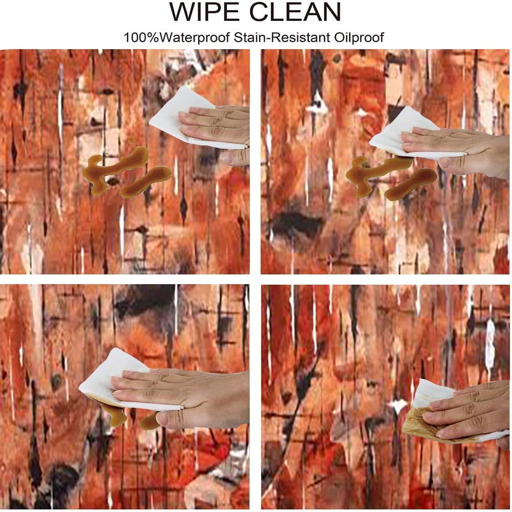 Marble Round Table Cloth, Marble Texture, Suitable for Dining Tables, self-Service Parties and Camping, Fit for 56" Table,