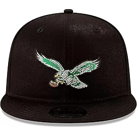 New Era NFL 9FIFTY Throwback Logo Adjustable Snapback Hat Cap One Size Fits All (Philadelphia Eagles - Black)