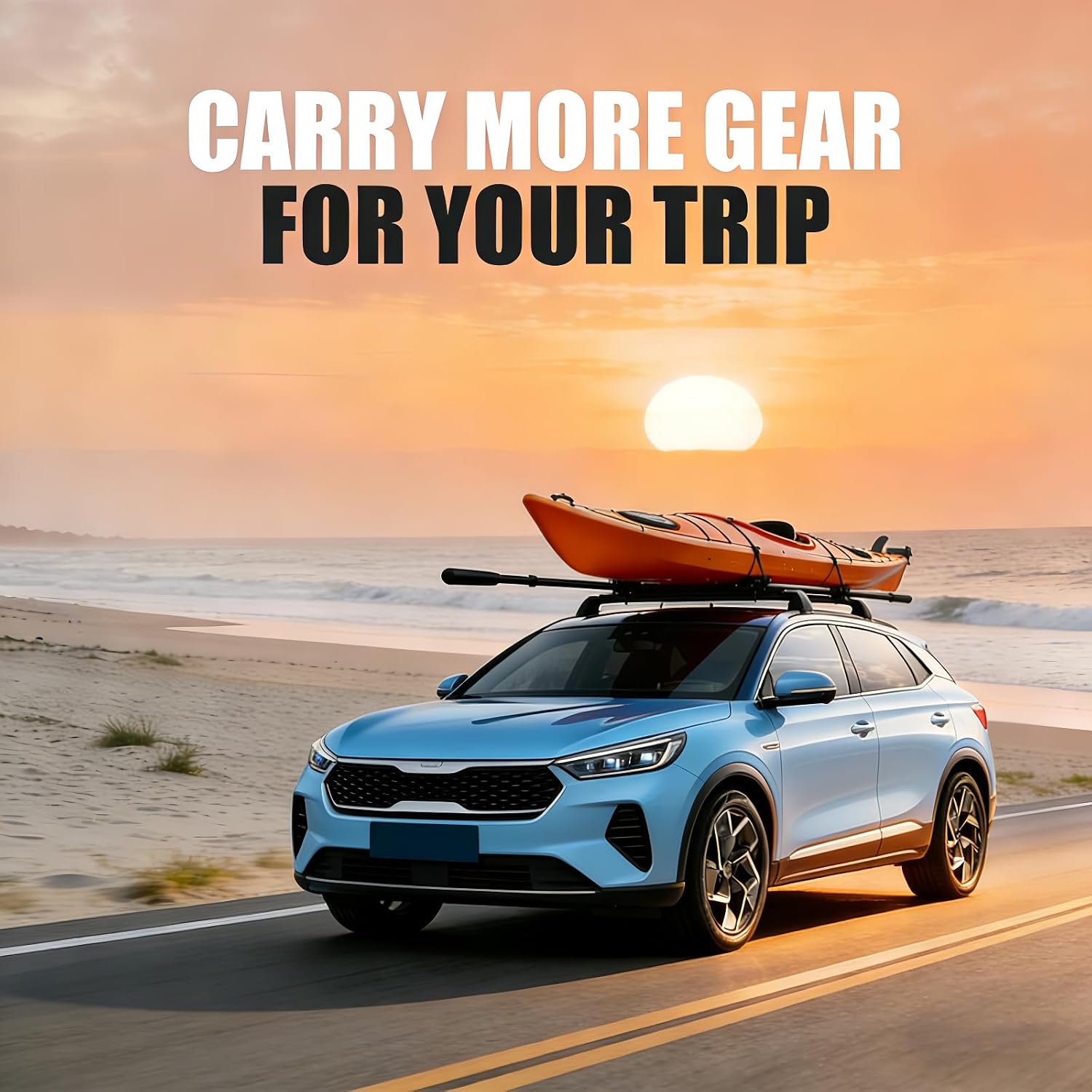SYDSZ Cross Bar Roof Rack Fit for KIA NIRO DE SG2 2017 2018 2019 2020 2021 2022 2023 2024 2025 2026, Flush Side Rails, Heavy Duty Aluminum Roof Cross Bars Rooftop Luggage Rack
